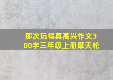 那次玩得真高兴作文300字三年级上册摩天轮