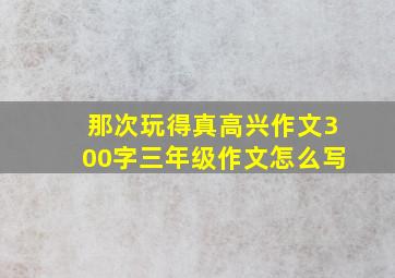 那次玩得真高兴作文300字三年级作文怎么写