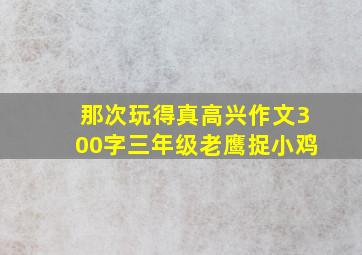 那次玩得真高兴作文300字三年级老鹰捉小鸡