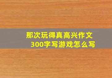 那次玩得真高兴作文300字写游戏怎么写