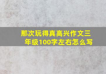 那次玩得真高兴作文三年级100字左右怎么写