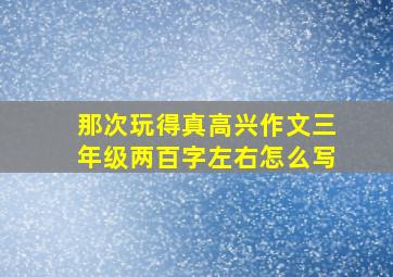 那次玩得真高兴作文三年级两百字左右怎么写