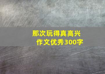 那次玩得真高兴作文优秀300字