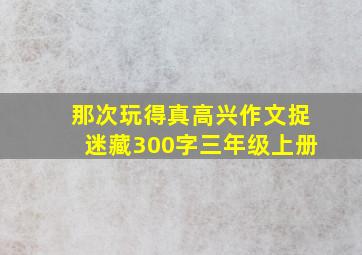 那次玩得真高兴作文捉迷藏300字三年级上册