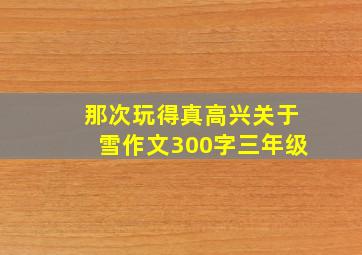 那次玩得真高兴关于雪作文300字三年级