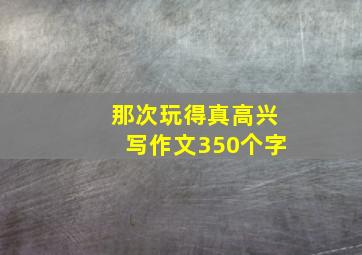 那次玩得真高兴写作文350个字