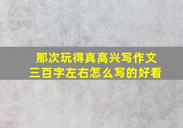 那次玩得真高兴写作文三百字左右怎么写的好看