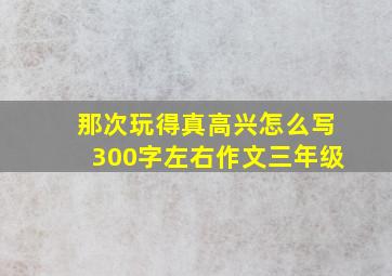 那次玩得真高兴怎么写300字左右作文三年级