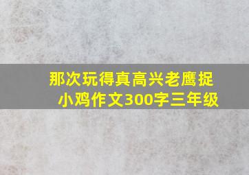 那次玩得真高兴老鹰捉小鸡作文300字三年级