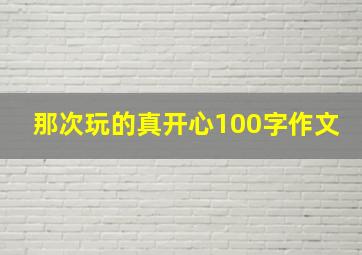 那次玩的真开心100字作文