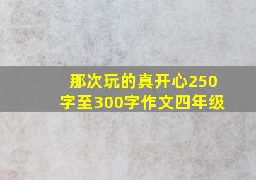 那次玩的真开心250字至300字作文四年级