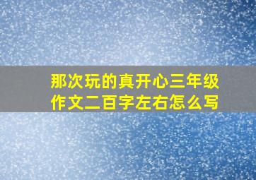 那次玩的真开心三年级作文二百字左右怎么写