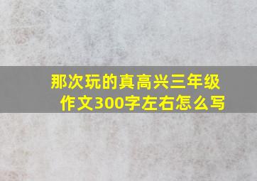 那次玩的真高兴三年级作文300字左右怎么写