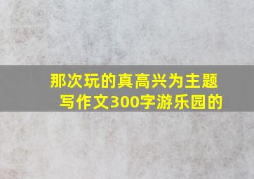 那次玩的真高兴为主题写作文300字游乐园的