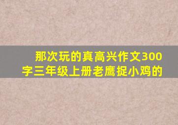 那次玩的真高兴作文300字三年级上册老鹰捉小鸡的