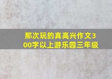 那次玩的真高兴作文300字以上游乐园三年级