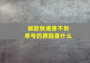 邮政快递查不到单号的原因是什么