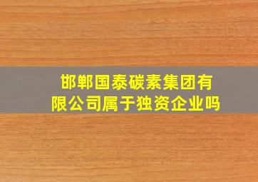 邯郸国泰碳素集团有限公司属于独资企业吗