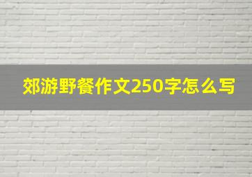 郊游野餐作文250字怎么写