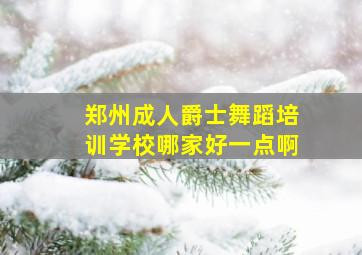 郑州成人爵士舞蹈培训学校哪家好一点啊