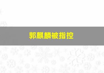 郭麒麟被指控