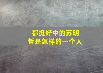 都挺好中的苏明哲是怎样的一个人