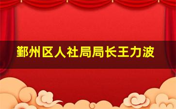 鄞州区人社局局长王力波