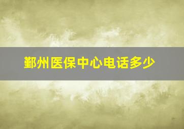 鄞州医保中心电话多少