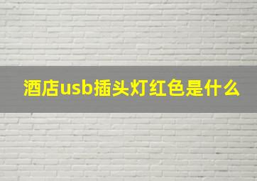 酒店usb插头灯红色是什么