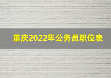 重庆2022年公务员职位表