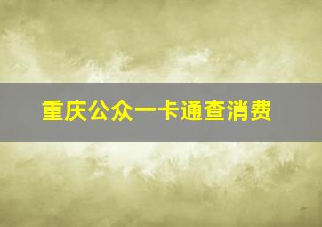 重庆公众一卡通查消费