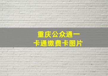 重庆公众通一卡通缴费卡图片