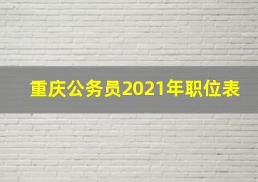 重庆公务员2021年职位表