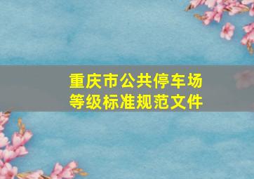 重庆市公共停车场等级标准规范文件