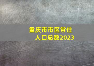 重庆市市区常住人口总数2023