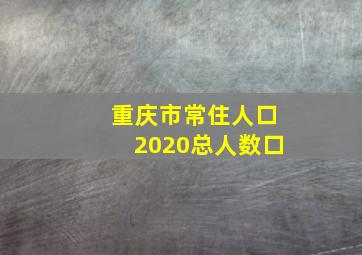 重庆市常住人口2020总人数口