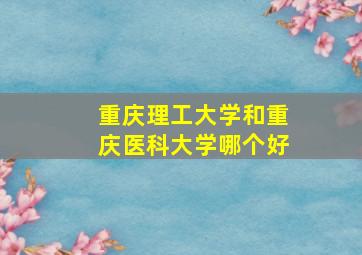 重庆理工大学和重庆医科大学哪个好