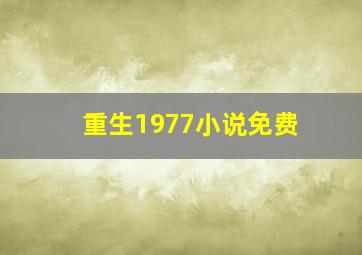 重生1977小说免费