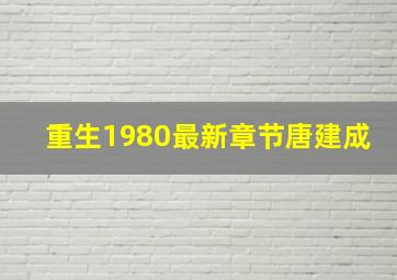 重生1980最新章节唐建成