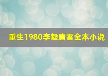 重生1980李毅唐雪全本小说