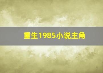 重生1985小说主角