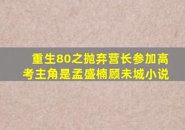 重生80之抛弃营长参加高考主角是孟盛楠顾未城小说