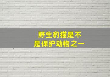 野生豹猫是不是保护动物之一