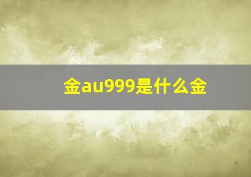 金au999是什么金