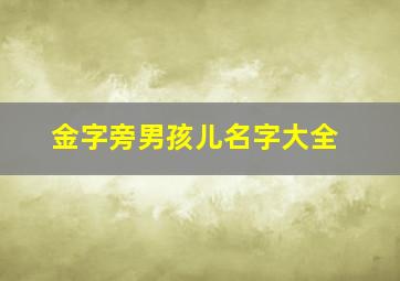 金字旁男孩儿名字大全