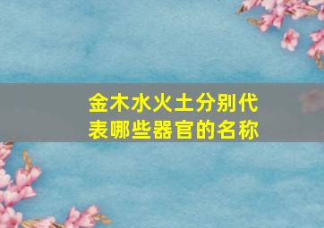 金木水火土分别代表哪些器官的名称