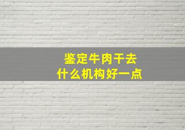 鉴定牛肉干去什么机构好一点