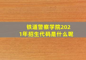 铁道警察学院2021年招生代码是什么呢