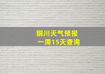 铜川天气预报一周15天查询