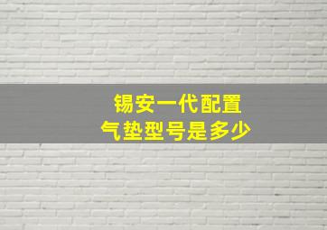 锡安一代配置气垫型号是多少